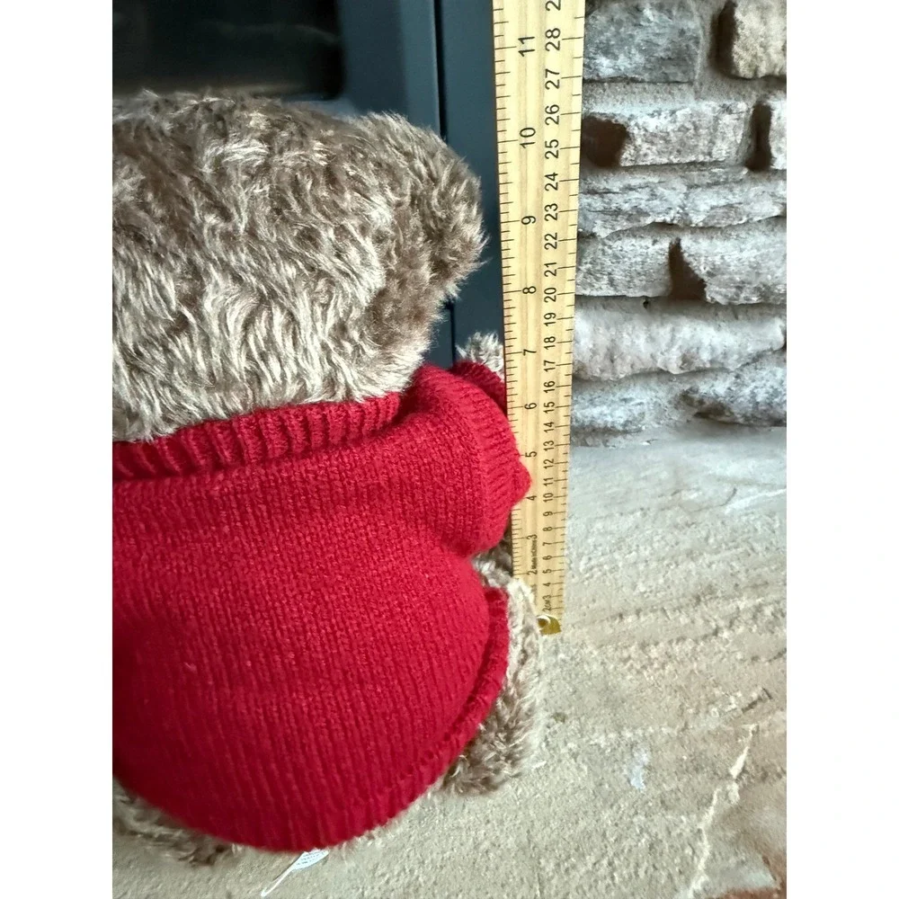 Vintage Ralph Lauren Holiday Plush Bear Red Sweater Reindeer Snowflake Rare Sled